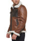 Men's Faux Leather Shortie Rancher Jacket with Fleece Accents