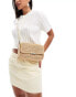 Mango crossbody raffia bag in light beige