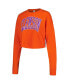 Women's Orange Clemson Tigers Arch Cropped Drop Shoulder Long Sleeve T-shirt