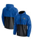 Men's Blue, Black Orlando Magic Anorak Block Party Windbreaker Half-Zip Hoodie Jacket