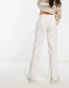 Reclaimed Vintage linen cargo trousers in white