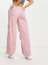 Stradivarius oversized poplin pant in pink