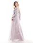 Beauut Bridesmaid embellished long sleeve maxi dress in lilac