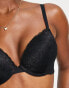 Lindex Linnea lace maximum push-up effect plunge bra in black