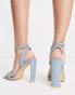 Glamorous Wide Fit strappy heel sandals in denim blue