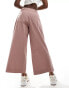 ASOS DESIGN wide leg crop trouser in mink