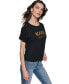 Women's Metallic-Logo Ruched-Sleeve T-Shirt