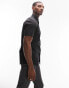 Topman short sleeve formal slim fit shirt in black