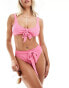 Peek & Beau Fuller Bust high waist bikini bottom in textured pink