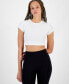 Women's Cropped Rib-Knit T-Shirt, Created for Macy's