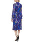 Women's Printed Tie-Waist Long-Sleeve Dress