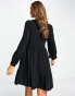 Urban Threads oversized smock dress in black