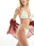 4th and Reckless antibes triangle corsage bikini top in cream