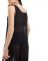 Vero Moda sheer beach top cover up co-ord in black