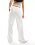 Bershka wide leg joggers in white