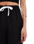 ASOS DESIGN Tall pull on trouser with contrast panel in black