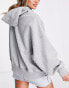 Nike mini swoosh over-oversized pullover hoodie in grey and sail