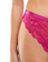 New Look 2 pack lettuce edge lace thongs in pink and black