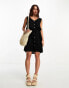 Vero Moda button through sleeveless mini dress in black