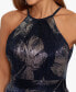 Women's Metallic Printed Halter Gown