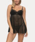 Women's Doyenne Mesh Stripe Babydoll Set