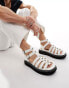 ASOS DESIGN chunky gladiator sandal in white with silver studding