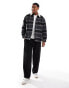 Tommy Jeans Sherpa Collar Check Casual Overshirt in Black