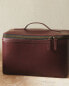 Large leather toiletry bag