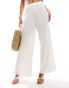 ONLY loose fit plisse trouser in off white