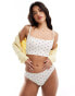 ASOS DESIGN Romy polka dot cami & thong set in cream