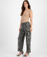 Petite Printed Knit Wide-Leg Pull-On Pants, Created for Macy's