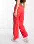 Miss Selfridge Petite slouchy dad trouser in red - RED