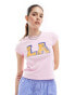 Stradivarius LA baby tee in pink