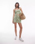 Topshop beach shorts in green stripe