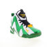 Reebok Hurrikaze II Mens Green Leather Lace Up Athletic Basketball Shoes