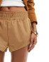 ASOS DESIGN faux suede micro shorts in tan