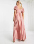 ASOS DESIGN Maternity puff sleeve wrap maxi dress in rose