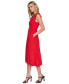 Women's Belted Cotton Midi A-Line Dress