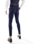 ASOS DESIGN wedding super skinny suit trouser in navy microtexture