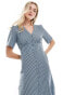 Nobody's Child Alexa gingham maxi midi dress in blue