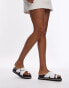 Topshop Wide Fit Jenny espadrille sandal with buckle detail in white croc