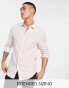 ASOS DESIGN wedding smart linen regular fit shirt with penny collar in pink