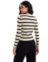 Levi's Tulip slim fit stripe knit cardigan in beige