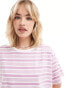 Wrangler striped girlfriend tee in lilac