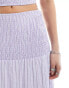 Glamorous shirred waist tierred maxi skirt in purple stripe co-ord