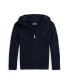 Toddler and Little Boys Cable Cotton Hooded Full-Zip Sweater