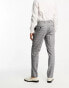 French Connection prince of wales check suit trouser in mid grey