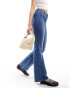 JDY flora high rise flare jeans in mid wash