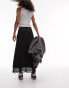 Topshop midi skirt in satin chiffon mix in black