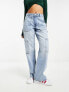 Rive Island wide leg cargo jean in medium denim